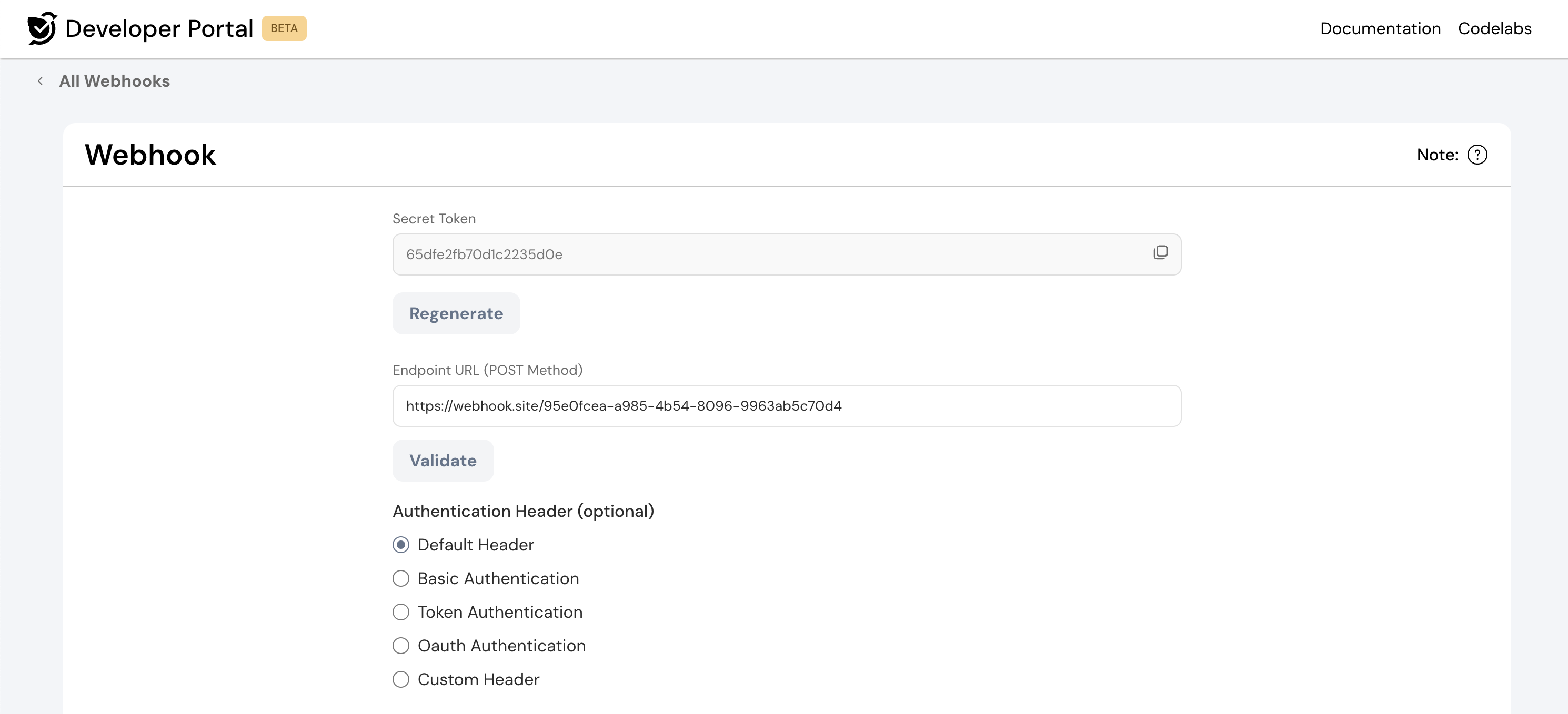 Webhook Configuration